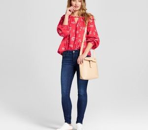 Women's Long Sleeve Printed Woven Top